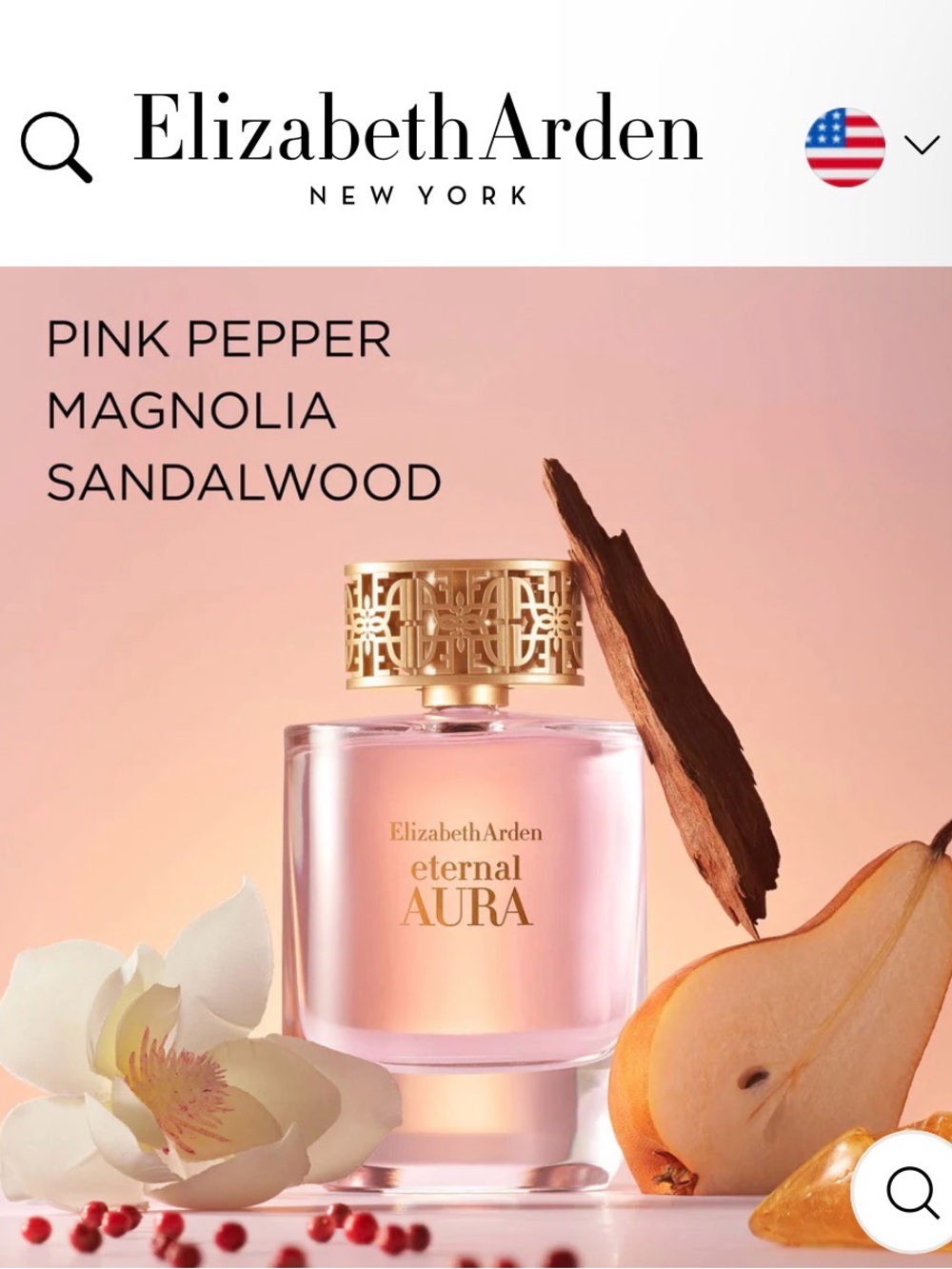 Elizabeth Arden Eternal Aura Pink & Gold Fragrance Bottle